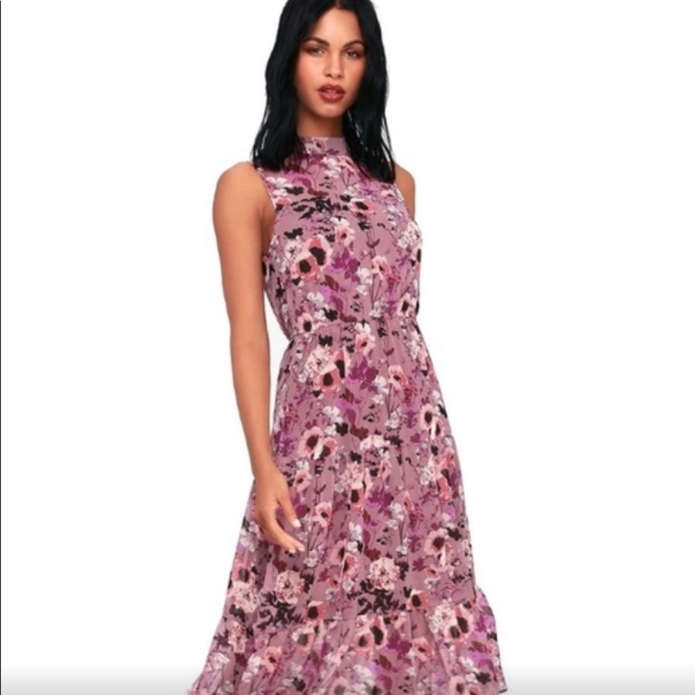Lulu’s In My Dreams Mauve Midi Dress